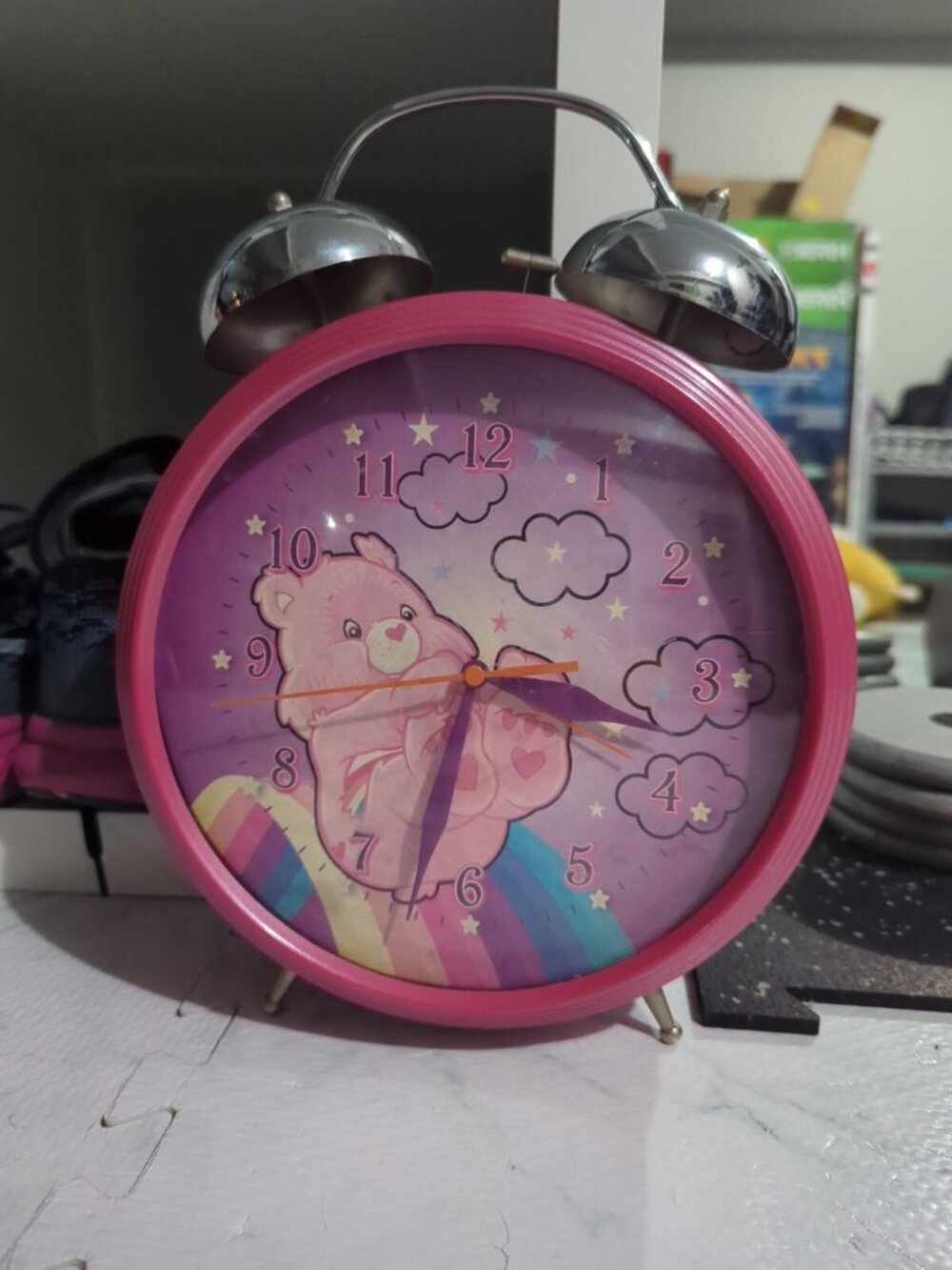 Care Bear 2005 Analog Alarm Clock M.Z. Berger Inc Tested Working 12" 30cm Wall